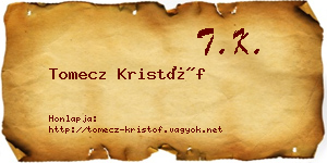 Tomecz Kristóf névjegykártya